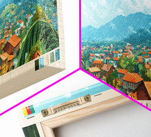 Load image into Gallery viewer, Bertoua, Cameroon Travel Poster Panoramic Canvas Print, Bertoua, Cameroon Painting, Cameroon Art, Bertoua Travel Art, Guest Room Painting

