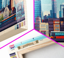 Cargar imagen en el visor de la galería, Birmingham, England Travel Poster Panoramic Canvas Print, Birmingham, England Painting, England Art, Birmingham Travel Art, Guest Room Painting
