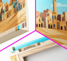 Cargar imagen en el visor de la galería, Biskra, Algeria Panoramic Travel Poster Canvas Print, Biskra, Algeria Painting, Algeria Art, Biskra Travel Art, Guest Room Painting
