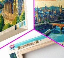Load image into Gallery viewer, Bradford, England Panoramic Travel Poster Canvas Print, Bradford, England Painting, England Art, Bradford Travel Art, Guest Room Painting
