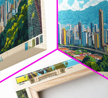 Carregar imagem no visualizador da galeria, Bucaramanga, Colombia Panoramic Travel Poster Canvas Print, Bucaramanga, Colombia Painting, Colombia Art, Bucaramanga Travel Art, Guest Room Painting
