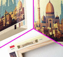 Carregar imagem no visualizador da galeria, Cairo, Egypt Panoramic Travel Poster Canvas Print, Cairo, Egypt Painting, Egypt Art, Cairo Panoramic Travel Art, Travel Painting
