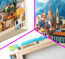 Load image into Gallery viewer, Cuenca, Ecuador Panoramic Travel Poster Canvas Print, Cuenca, Ecuador Painting, Ecuador Art, Cuenca Travel Art, Guest Room Painting
