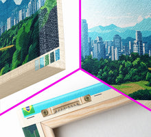 Load image into Gallery viewer, Curitiba, Brazil Panoramic Travel Poster Canvas Print, Curitiba, Brazil Painting, Brazil Art, Curitiba Travel Art, Living Room Painting
