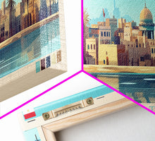 Load image into Gallery viewer, Damietta, Egypt Panoramic Travel Poster Canvas Print, Damietta, Egypt Painting, Egypt Art, Damietta Panoramic Travel Art, Travel Painting
