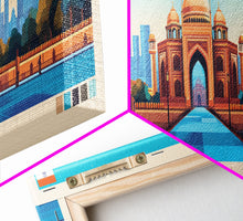 Load image into Gallery viewer, Delhi, India Travel Poster Panoramic Canvas Print, Delhi, India Painting, India Art, Delhi Travel Art, Guest Room Painting
