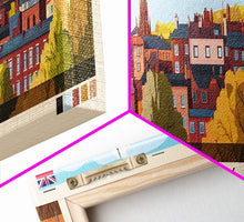 Load image into Gallery viewer, Derby, England Panoramic Travel Poster Canvas Print, Derby, England Painting, England Art, Derby Travel Art, Guest Room Painting
