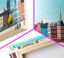 Load image into Gallery viewer, Dundalk, Ireland Travel Poster Panoramic Canvas Print, Dundalk, Ireland Painting, Ireland Art, Dundalk Travel Art, Guest Room Painting
