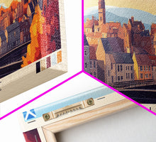 Load image into Gallery viewer, Dunfermline, Scotland Panoramic Travel Poster Canvas Print, Dunfermline, Scotland Painting, Scotland Art, Dunfermline Travel Art, Guest Room Painting
