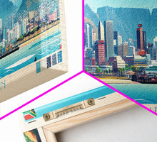 Load image into Gallery viewer, East London, South Africa Travel Poster Panoramic Canvas Print, East London, South Africa Painting, South Africa Art, East London Travel Art, Guest Room Painting
