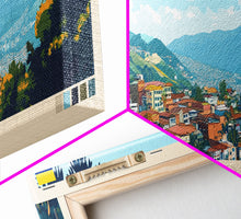Load image into Gallery viewer, Envigado, Colombia Panoramic Travel Poster Canvas Print, Envigado, Colombia Painting, Colombia Art, Envigado Panoramic Travel Art, Travel Painting
