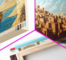 Carregar imagem no visualizador da galeria, Fayyum, Egypt Panoramic Travel Poster Canvas Print, Fayyum, Egypt Painting, Egypt Art, Fayyum Travel Art, Guest Room Painting
