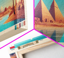 Carregar imagem no visualizador da galeria, Gizeh, Egypt Panoramic Travel Poster Canvas Print, Gizeh, Egypt Painting, Egypt Art, Gizeh Panoramic Travel Art, Travel Painting
