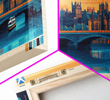 Carregar imagem no visualizador da galeria, Glasgow, Scotland Panoramic Travel Poster Canvas Print, Glasgow, Scotland Painting, Scotland Art, Glasgow Travel Art, Guest Room Painting
