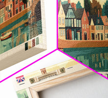 Carregar imagem no visualizador da galeria, Gloucester, England Panoramic Travel Poster Canvas Print, Gloucester, England Painting, England Art, Gloucester Panoramic Travel Art, Travel Painting
