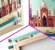 Load image into Gallery viewer, Lahore, Pakistan Panoramic Travel Poster Canvas Print, Lahore, Pakistan Painting, Pakistan Art, Lahore Travel Art, Guest Room Painting
