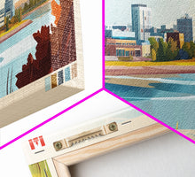 Load image into Gallery viewer, Moncton, Canada Travel Poster Panoramic Canvas Print, Moncton, Canada Painting, Canada Art, Moncton Travel Art, Guest Room Painting
