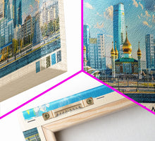 Carregar imagem no visualizador da galeria, Astana, Kazakhstan Panoramic Canvas Print, Astana, Kazakhstan Painting, Kazakhstan Art, Astana Travel Poster, Travel Art, Vacation Gift
