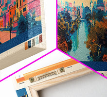 Carregar imagem no visualizador da galeria, Ahmedabad, India Panoramic Canvas Print, Ahmedabad, India Painting, India Art, Ahmedabad Travel Poster, Travel Art, Vacation Gift
