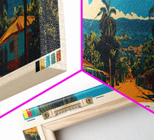 Carregar imagem no visualizador da galeria, Bafoussam, Cameroon Panoramic Canvas Print, Bafoussam, Cameroon Painting, Cameroon Art, Bafoussam Travel Poster, Travel Art, Living Room Painting
