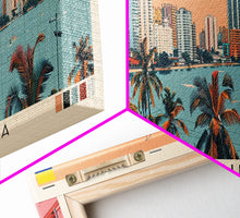 Load image into Gallery viewer, Barranquilla, Colombia Panoramic Canvas Print, Barranquilla, Colombia Painting, Colombia Art, Barranquilla Travel Poster, Travel Art, Guest Room Painting
