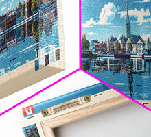 Load image into Gallery viewer, Barrie, Canada Panoramic Canvas Print, Barrie, Canada Painting, Canada Art, Barrie Travel Poster, Travel Art, Guest Room Painting
