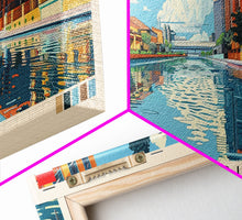 Load image into Gallery viewer, Bekasi, Indonesia Panoramic Canvas Print, Bekasi, Indonesia Painting, Indonesia Art, Bekasi Travel Poster, Travel Art, Guest Room Painting

