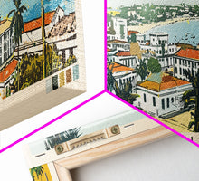 Load image into Gallery viewer, Benguela, Angola Panoramic Canvas Print, Benguela, Angola Painting, Angola Art, Benguela Travel Poster, Travel Art, Vacation Gift
