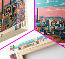 Load image into Gallery viewer, Bloemfontein, South Africa Panoramic Canvas Print, Bloemfontein, South Africa Painting, South Africa Art, Bloemfontein Travel Poster, Travel Art, Guest Room Painting
