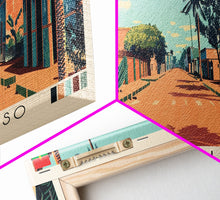 Load image into Gallery viewer, Bobo-Dioulasso, Burkina Faso Panoramic Canvas Print, Bobo-Dioulasso, Burkina Faso Painting, Burkina Faso Art, Bobo-Dioulasso Travel Poster, Travel Art, Guest Room Painting
