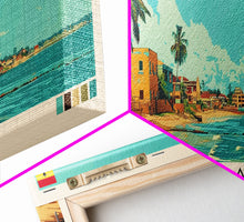 Carregar imagem no visualizador da galeria, Cape Coast, Ghana Panoramic Canvas Print, Cape Coast, Ghana Painting, Ghana Art, Cape Coast Travel Poster, Travel Art, Living Room Painting
