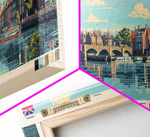 Cargar imagen en el visor de la galería, Chester, England Panoramic Canvas Print, Chester, England Painting, England Art, Chester Travel Poster, Travel Art, Living Room Painting
