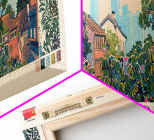 Cargar imagen en el visor de la galería, Chengdu, China Panoramic Canvas Print, Chengdu, China Painting, China Art, Chengdu Travel Poster, Travel Art, Vacation Gift
