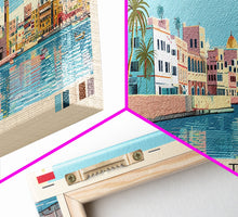 Load image into Gallery viewer, Damietta, Egypt Panoramic Canvas Print, Damietta, Egypt Painting, Egypt Art, Damietta Travel Poster, Travel Art, Guest Room Painting
