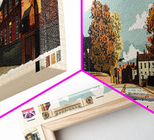 Load image into Gallery viewer, Derby, England Panoramic Canvas Print, Derby, England Painting, England Art, Derby Travel Poster, Travel Art, Vacation Gift
