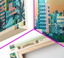 Load image into Gallery viewer, Dhaka, Bangladesh Panoramic Canvas Print, Dhaka, Bangladesh Painting, Bangladesh Art, Dhaka Travel Poster, Travel Art, Guest Room Painting
