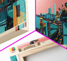 Load image into Gallery viewer, Douala, Cameroon Panoramic Canvas Print, Douala, Cameroon Painting, Cameroon Art, Douala Travel Poster, Travel Art, Vacation Gift
