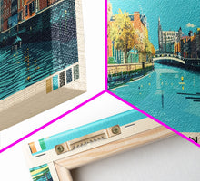 Load image into Gallery viewer, Dublin, Ireland Panoramic Canvas Print, Dublin, Ireland Painting, Ireland Art, Dublin Travel Poster, Travel Art, Guest Room Painting
