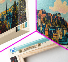 Load image into Gallery viewer, Edinburgh, Scotland Panoramic Canvas Print, Edinburgh, Scotland Painting, Scotland Art, Edinburgh Travel Poster, Travel Art, Vacation Gift
