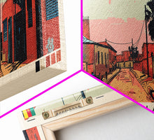 Load image into Gallery viewer, Garoua, Cameroon Panoramic Canvas Print, Garoua, Cameroon Painting, Cameroon Art, Garoua Travel Poster, Travel Art, Guest Room Painting
