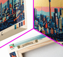 Load image into Gallery viewer, Johannesburg, South Africa Panoramic Canvas Print, Johannesburg, South Africa Painting, South Africa Art, Johannesburg Travel Poster, Travel Art, Guest Room Painting
