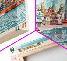 Load image into Gallery viewer, Karachi, Pakistan Panoramic Canvas Print, Karachi, Pakistan Painting, Pakistan Art, Karachi Travel Poster, Travel Art, Housewarming Gift
