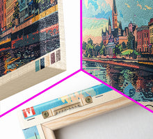 Load image into Gallery viewer, Moncton, Canada Panoramic Canvas Print, Moncton, Canada Painting, Canada Art, Moncton Travel Poster, Travel Art, Guest Room Painting
