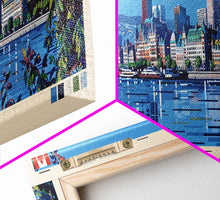 Carregar imagem no visualizador da galeria, Montreal, Canada Panoramic Canvas Print, Montreal, Canada Painting, Canada Art, Montreal Travel Poster, Travel Art, Guest Room Painting
