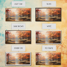 Carregar imagem no visualizador da galeria, Beautiful Fall Landscape Painting Framed Canvas Print, Fall Decor, Thanksgiving Decor, Autumn Decor, Home Decor, Fall Decorations
