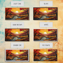 Carregar imagem no visualizador da galeria, Fall Wall Art, Abstract Wall Print, Sunset Art, River Art, Canvas Print, Wall Hanging, Panoramic Art, Nature Lover Gift, Above Bed Decor
