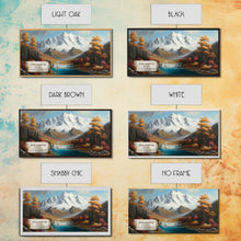 Cargar imagen en el visor de la galería, Regal Mountain, Travel Poster Wall Art, Framed Canvas Print, American Mountains, Mountain Landscape Painting, Wrangell Mountains Alaska
