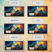 Cargar imagen en el visor de la galería, Churen Himal, Travel Poster Wall Art, Framed Canvas Print, Mountain Art, Mountain Landscape Painting
