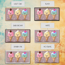 Load image into Gallery viewer, Ice Cream Wall Art, Framed Canvas Print, Cute Kawaii Art, Anime Style Wall Art, Ice Cream Parlor Art, Ice Cream Shop
