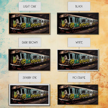 Carregar imagem no visualizador da galeria, Graffiti Subway Car - Cool Wall Art -Framed Canvas Print - Unique Wall Decor - Framed Art - Train Car With Graffiti
